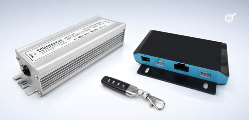 Photo of a power supply, control box and linear actuators by Progressive Automations