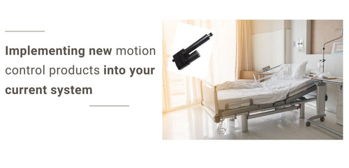 Linear Actuator implementation in hospital bed lift and the text on the image 