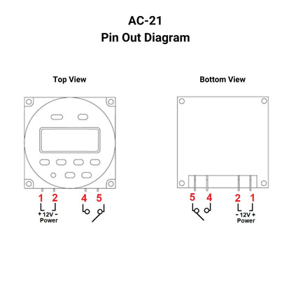 Digital Programmable Timer Switch Pin Out Diagram
