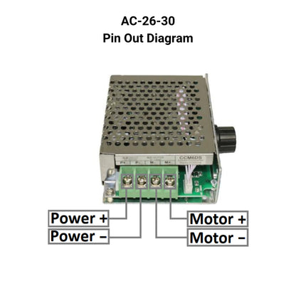 DC Speed Controller - 30A Pin out Diagram
