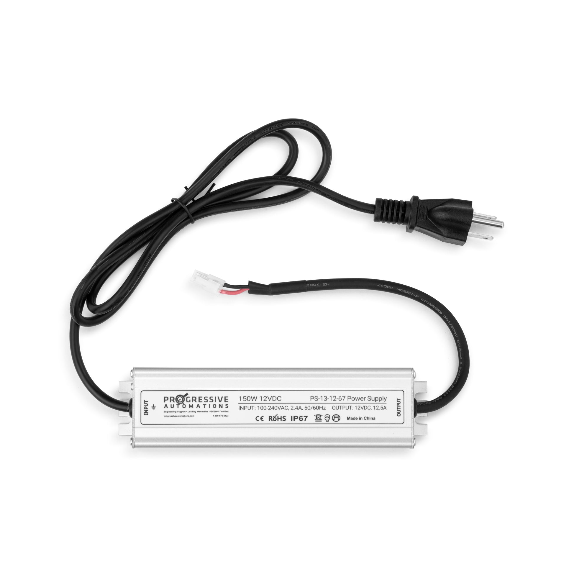Power Supply - 100-240 VAC - 12 VDC - 12.5A - IP67 1X2 Molex Mini-Fit Jr.