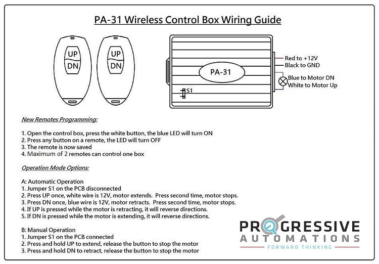 12 VDC Control Box wiring guide 